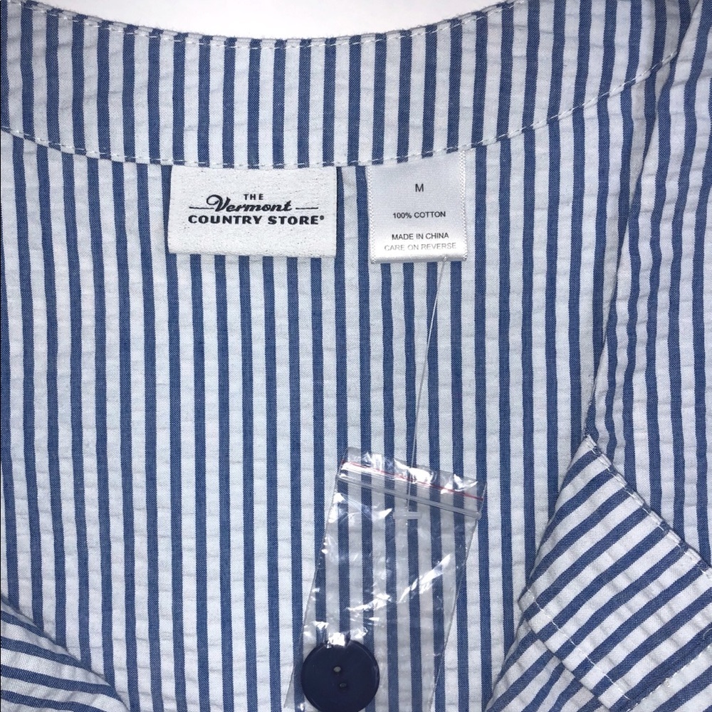 The Vermont Country Store Blue Seersucker Dress - Picture 9 of 11